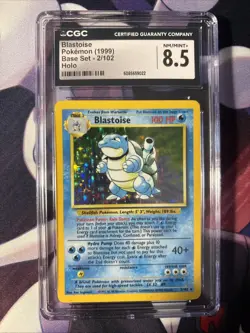 Blastoise Pokemon 1999 Base Set Holo 2/102 CGC 8.5 NM/Mint+ Vintage WOTC - Image 1