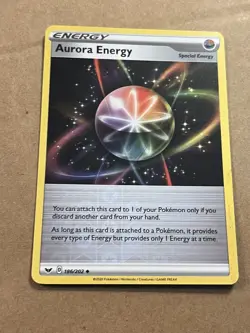 2020 POKEMON - SWORD & SHIELD - AURORA ENERGY - REVERSE HOLO 186/202 - Image 1
