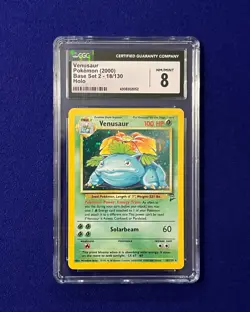 CGC 8 Venusaur Holo #18 Base Set 2 2000 Pokemon Game - Image 1