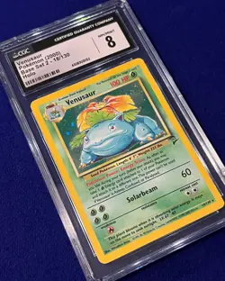CGC 8 Venusaur Holo #18 Base Set 2 2000 Pokemon Game - Image 2