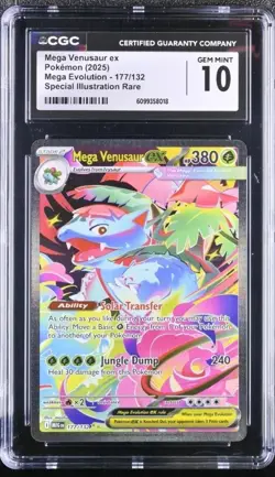 Pokemon English Mega Venusaur ex 177/132 Mega Evolution - SIR CGC Gem Mint 10 ✨ - Image 1