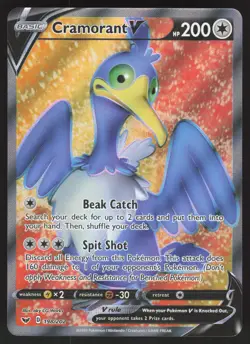 Cramorant V 198/202 Ultra Rare Pokemon TCG Sword & Shield Base NM - Image 1