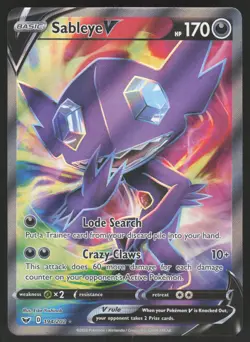 Sableye V 194/202 Ultra Rare Pokemon TCG Sword & Shield Base - Image 1