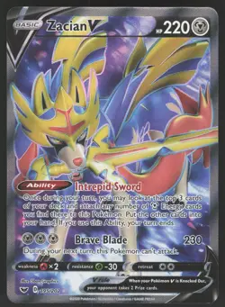 Zacian V 195/202 Pokemon TCG Sword & Shield Base NM - Image 1