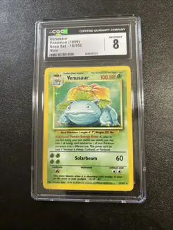 Venusaur Base Set Unlimited Holo (1999) 15/102 GRADED CGC 8 Pokemon TCG - Image 1