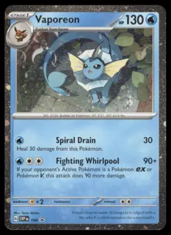 VAPOREON SVP 168 BLACK STAR PROMO POKEMON HOLO NM - Image 2