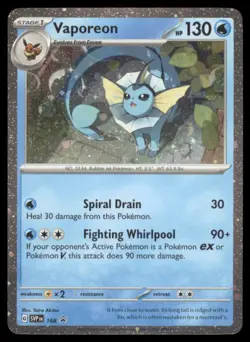 VAPOREON SVP 168 BLACK STAR PROMO POKEMON HOLO NM - Image 2