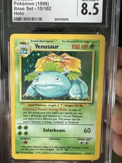 Pokemon -Venusaur- Unlimited Holo #15/102 - Base Set 1999- CGC 8.5 NM/MINT+ - Image 1