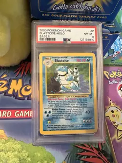 Pokemon Base Set 2 Blastoise Holo Rare 2/130 PSA 8 NM-MT - Image 1