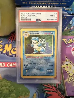 Pokemon Base Set 2 Blastoise Holo Rare 2/130 PSA 8 NM-MT - Image 2