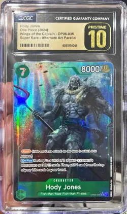 One Piece Eng Hody Jones OP06-035 Alt Art Super Rare SR CGC 10 Black Pristine - Image 1