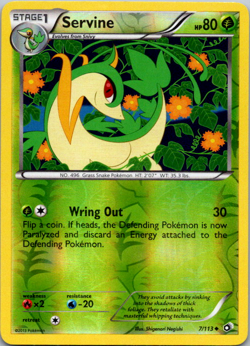 Servine 7/113 Legendary Treasures Uncommon Pokemon Card Reverse Holo LP - Image 1