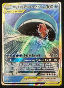 Pokemon TCG Magikarp Wailord Tag Team GX SM166 Promo Card Near Mint Condition - Image 1