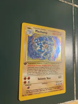 Machamp 8/102 1st Editon Base Set Holo With Swirl Vintage Pokemon TCG Card - Image 3