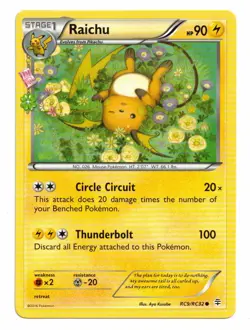 Pokemon Card: Raichu RC9/RC32 XY Generations Radiant Collection Rare! EX - Image 1