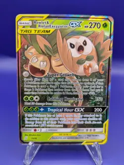 Rowlet & Alolan Exeggutor GX Holo Card 1/236 Tag Team Sm-Unified Minds - Image 1