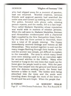 1994 Ed Beard Jr. Flights of Fantasy Trading Card Horror #27 Forest - Image 2