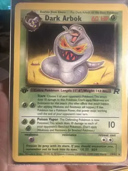 First Edition Dark Arbok Card 19/82 Non-Holo Rare, Team Rocket Pokemon MINT - Image 1