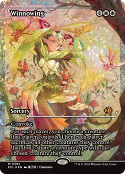 Lorwyn Eclipsed 1x MINT Fractured Foil Winnowing Showcase MTG IN HAND! - Image 1