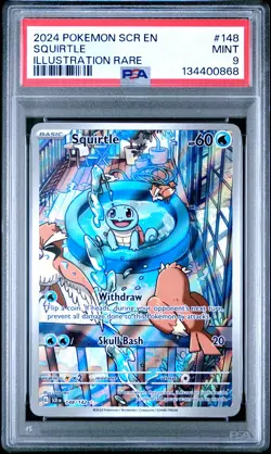 2024 POKEMON SCR EN-STELLAR CROWN ILLUSTRATION RARE #148 SQUIRTLE PSA 9 - Image 1