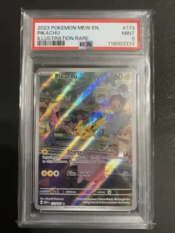 2023 POKEMON MEW EN-151 ILLUSTRATION RARE #173 PIKACHU PSA 9 - Image 1