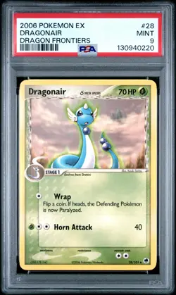 2006 Pokemon Ex Dragon Frontiers #28 Dragonair PSA 9 MINT - Image 1
