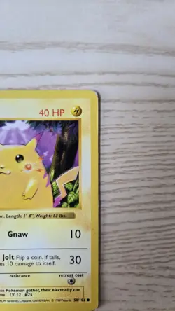 Red Cheek Pikachu (Shadowless) 58/102 MP & 1999 Jungle Pikachu 60/64 LP Pokemon - Image 3