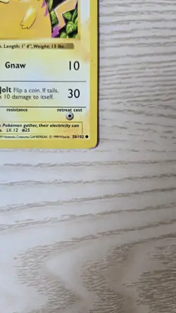 Red Cheek Pikachu (Shadowless) 58/102 MP & 1999 Jungle Pikachu 60/64 LP Pokemon - Image 5