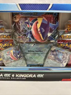 Pokemon Greninja ex & Kingdra ex Special Collection Box 8 Booster Packs NEW - Image 4