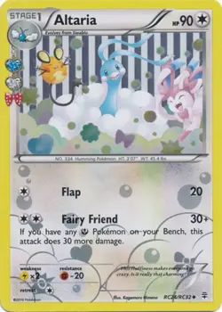 Moderately Played, English Pokemon Holo Altaria - RC24/RC32 - Uncommon XY - Gene - Image 1