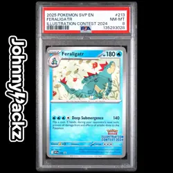 Pokemon TCG - PSA 8 Feraligatr SVP213 Illustration Contest 2024 Black Star Promo - Image 1