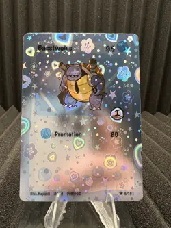 Basstwoiss (Blastoise) 9/151 - Heart Holo Pokidoki First Edition Fan Art Pokemon - Image 1