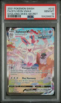 *PSA 10* Sylveon VMAX 212/203 (Alternate Art) 2021 Pokemon SWSH07 Evolving Skies - Image 1