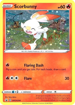Pokemon TCG Scorbunny SWSH244 Cosmos Holo Rare Black Star Promo NM/M - Image 1