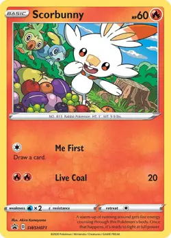 Pokemon TCG Scorbunny SWSH071 Cosmos Holo Rare Black Star Promo NM/M - Image 1