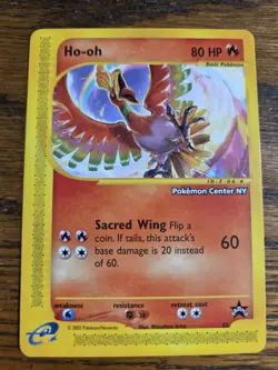 Pokemon 2002 Black Star Promo #52 HO-OH **pokemon center stamped** Not Played - Image 1