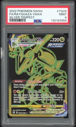 2022 Pokemon Rayquaza VMAX TG29 / TG30 Secret Rare Silver Tempest PSA 9 - Image 1