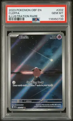 2023 POKEMON OBF EN-OBSIDIAN FLAMES ILLUSTRATION RARE #202 CLEFFA PSA 10 - Image 1