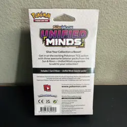 Pokemon TCG Sun & Moon Unified Minds Hanger Box Sealed (3 Booster Packs) 820650809569 - Image 2