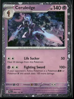 Pokemon TCG Ceruledge 098/193 Cosmos Holo Paldea Evolved - Image 1