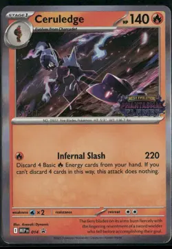 Ceruledge MEP 014 STAFF - Pokemon TCG Phantasmal Flames 2025 Promo NM - Image 1