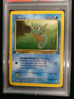Graded PSA 8 HORSEA #49 1999 Pokemon Fossil 1ST EDITION NM - MT - Image 2