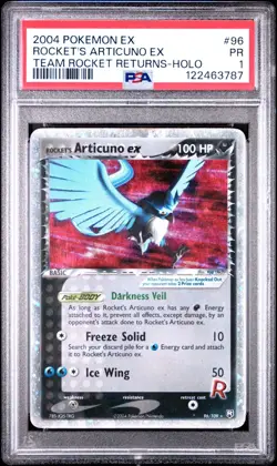 PSA 1 PR 2004 Pokemon TCG Team Rocket Returns Rocket's Articuno EX Holo 96/109 - Image 1