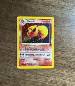 Pokemon Flareon 3/64 Rare Holo-Jungle Unlimited WOTC 1999 - Image 2