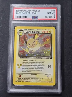 PSA 8 Dark Raichu SWIRL Team Rocket Pokemon Vintage Graded BGS CGC TAG Slab - Image 1