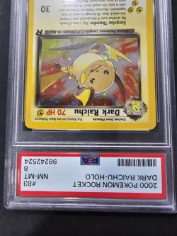 PSA 8 Dark Raichu SWIRL Team Rocket Pokemon Vintage Graded BGS CGC TAG Slab - Image 4