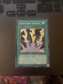 YUGIOH LIGHTNING VORTEX FET-EN040 SUPER UNLIMITED ED LP/MP - Image 1