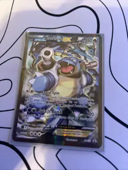 Pokemon TCG Blastoise EX XY122 Full Art Holo Black Star Promo Card Sleeved - Image 1