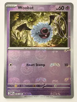 Woobat #036/086 (Master Ball Foil) - S&V White Flare Holo - Pokemon TCG Card NM - Image 1