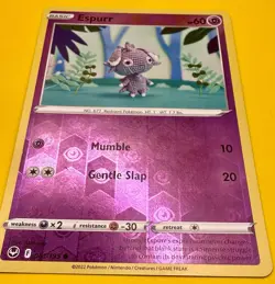 Espurr Crochet 081/195 Reverse Holo Silver Tempest Pokemon Card NM - Image 2